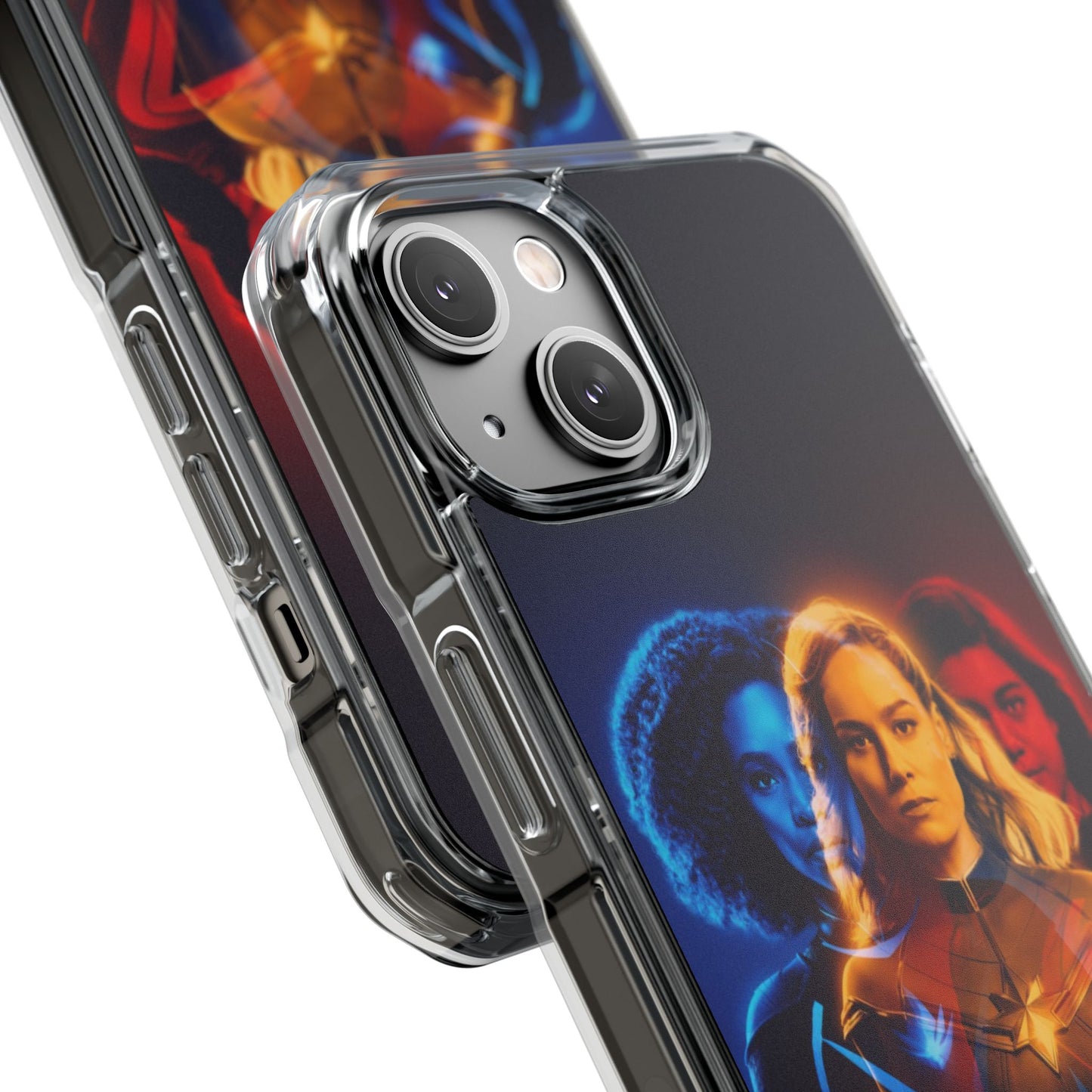 Superhero Magnetic Clear Impact Case for iPhone – Captain Marvel Design