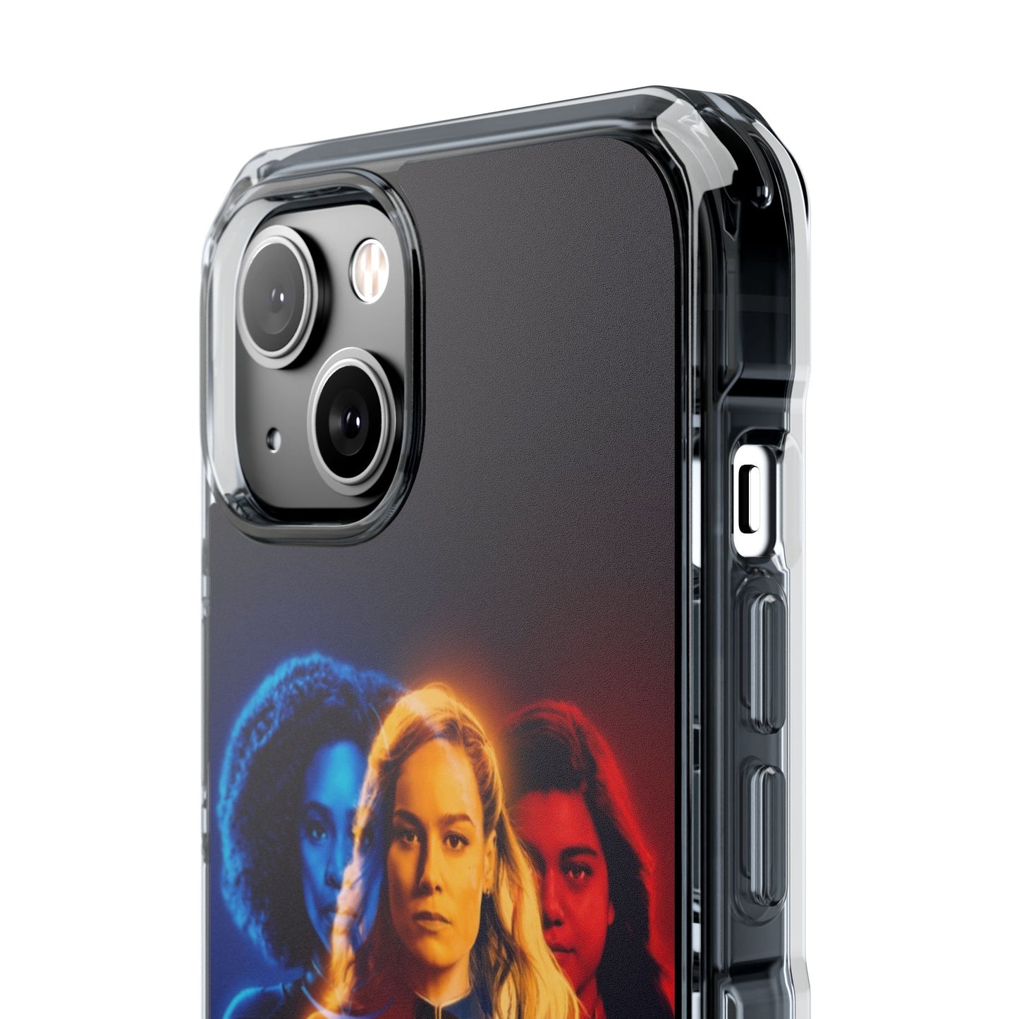 Superhero Magnetic Clear Impact Case for iPhone – Captain Marvel Design