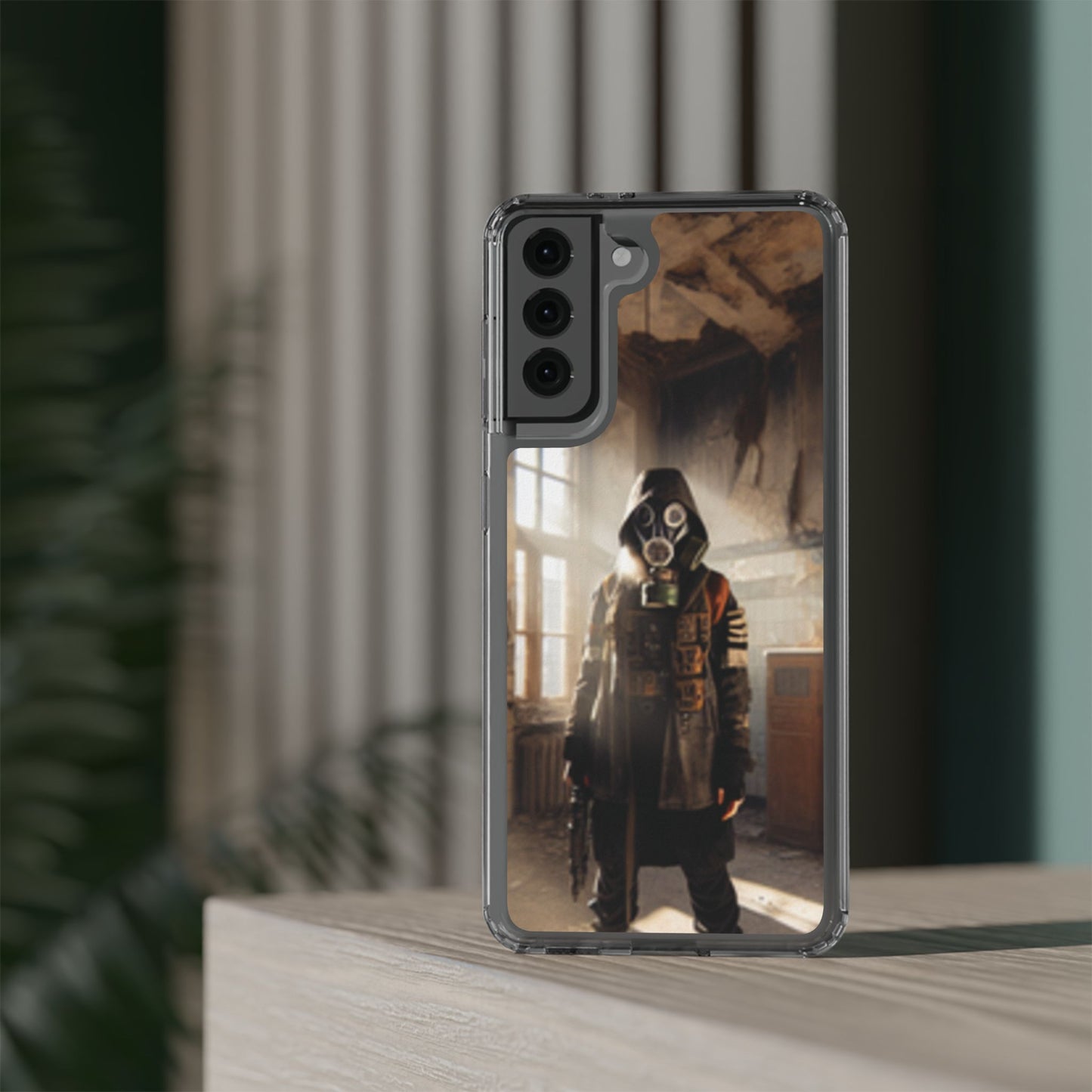 Aesthetic Clear Phone Case | Vintage Mask Design