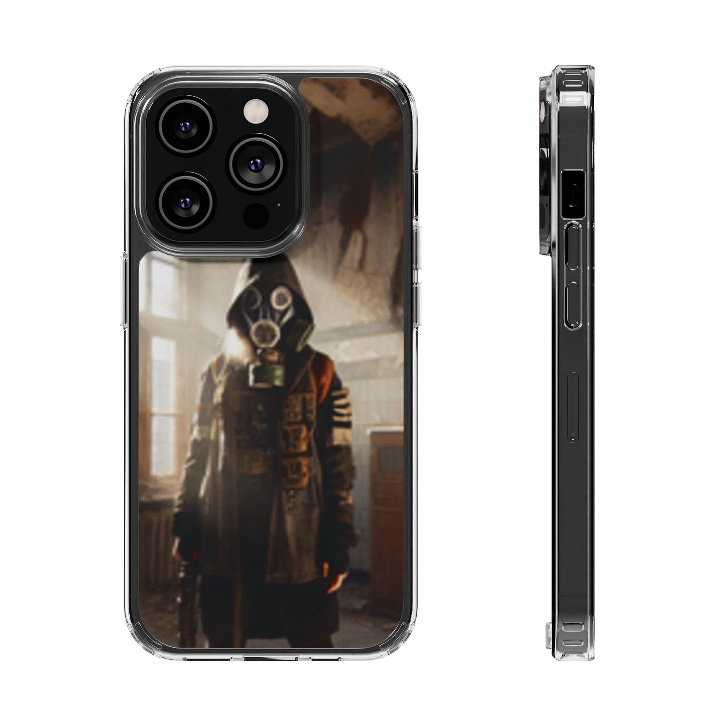 Aesthetic Clear Phone Case | Vintage Mask Design