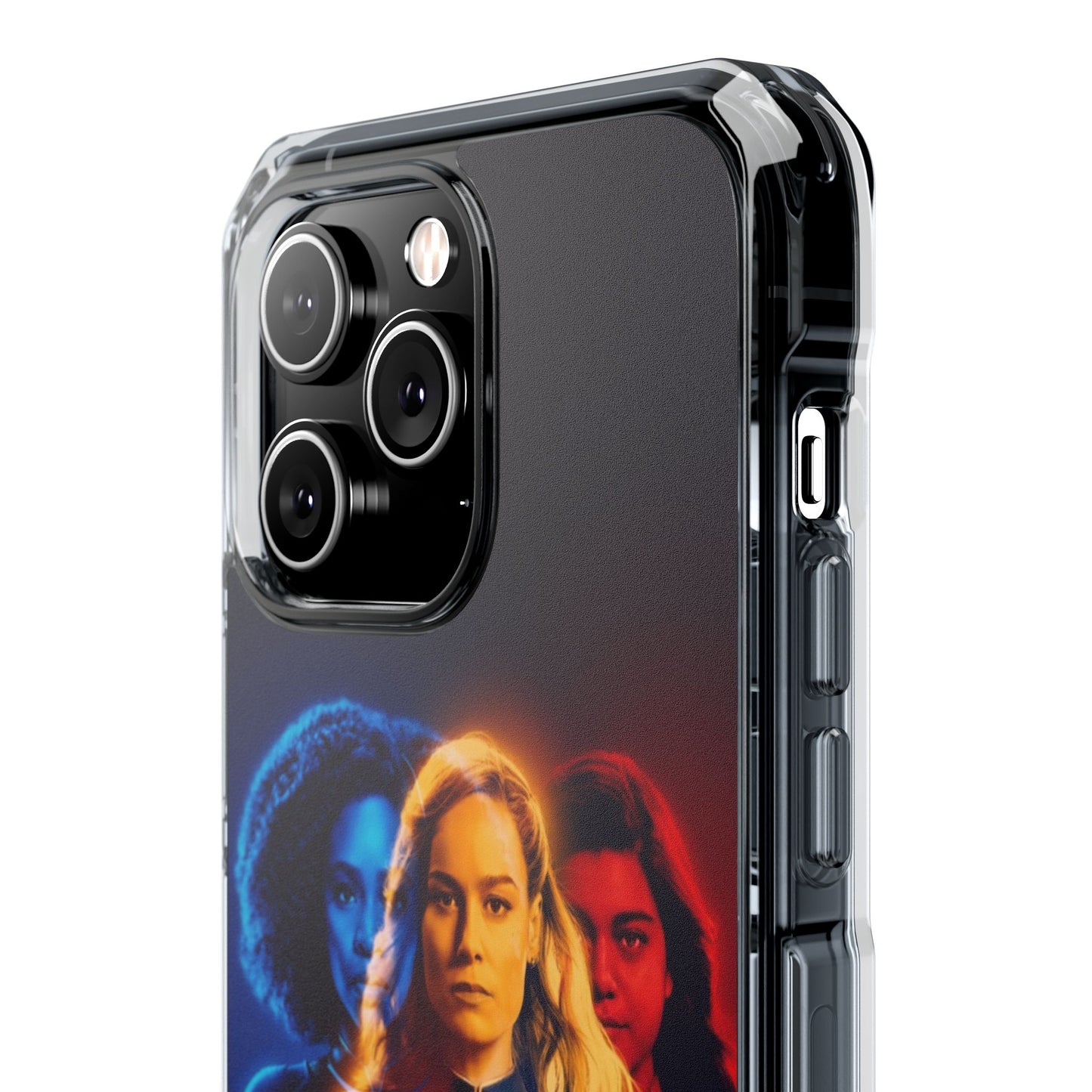 Superhero Magnetic Clear Impact Case for iPhone – Captain Marvel Design