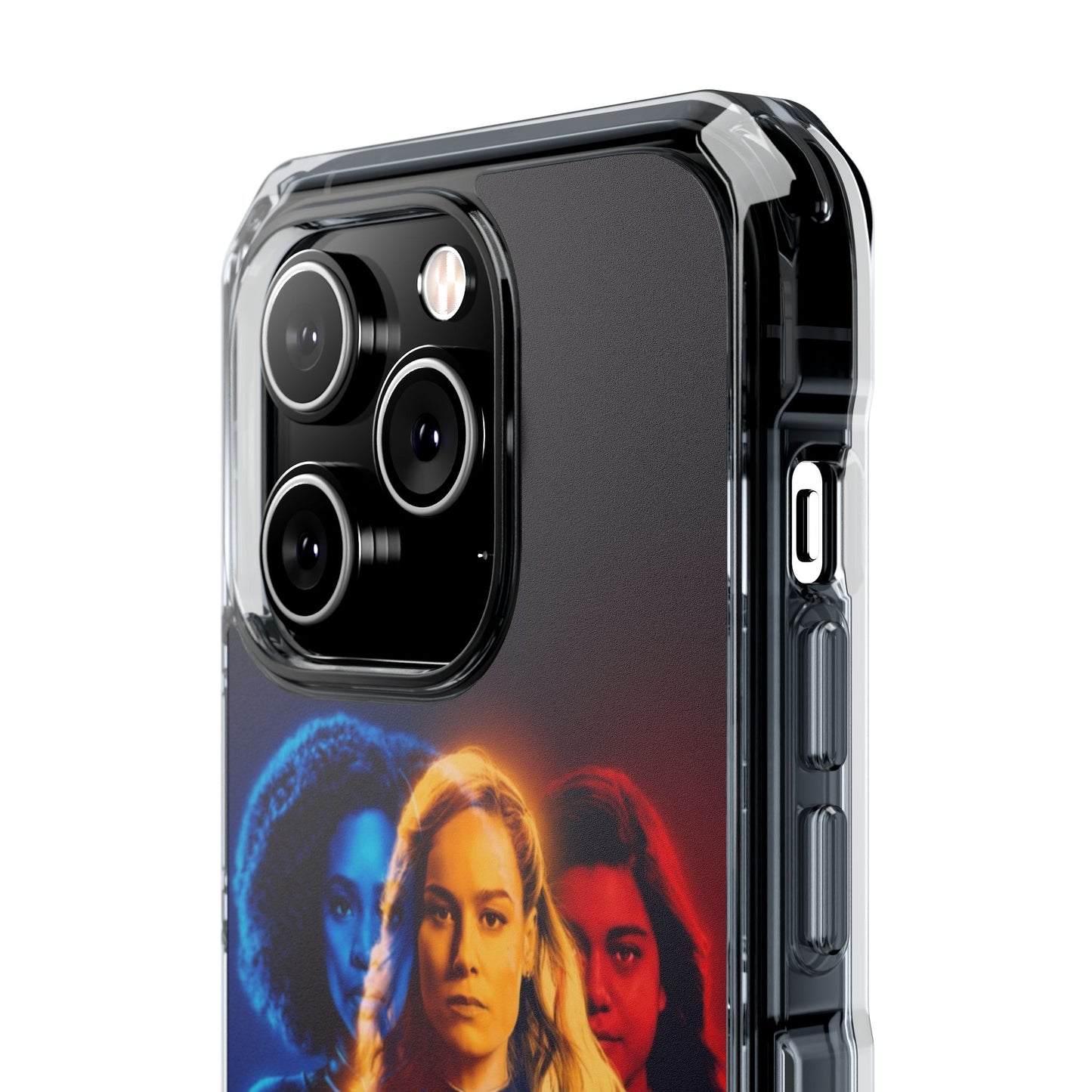 Superhero Magnetic Clear Impact Case for iPhone – Captain Marvel Design