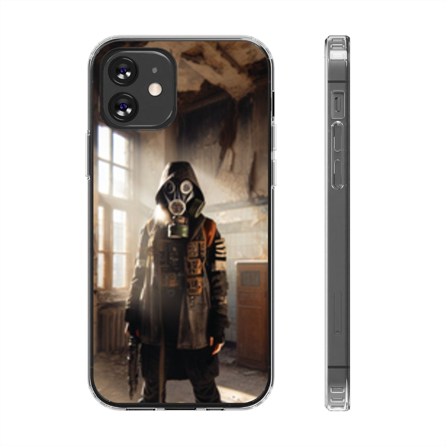 Aesthetic Clear Phone Case | Vintage Mask Design