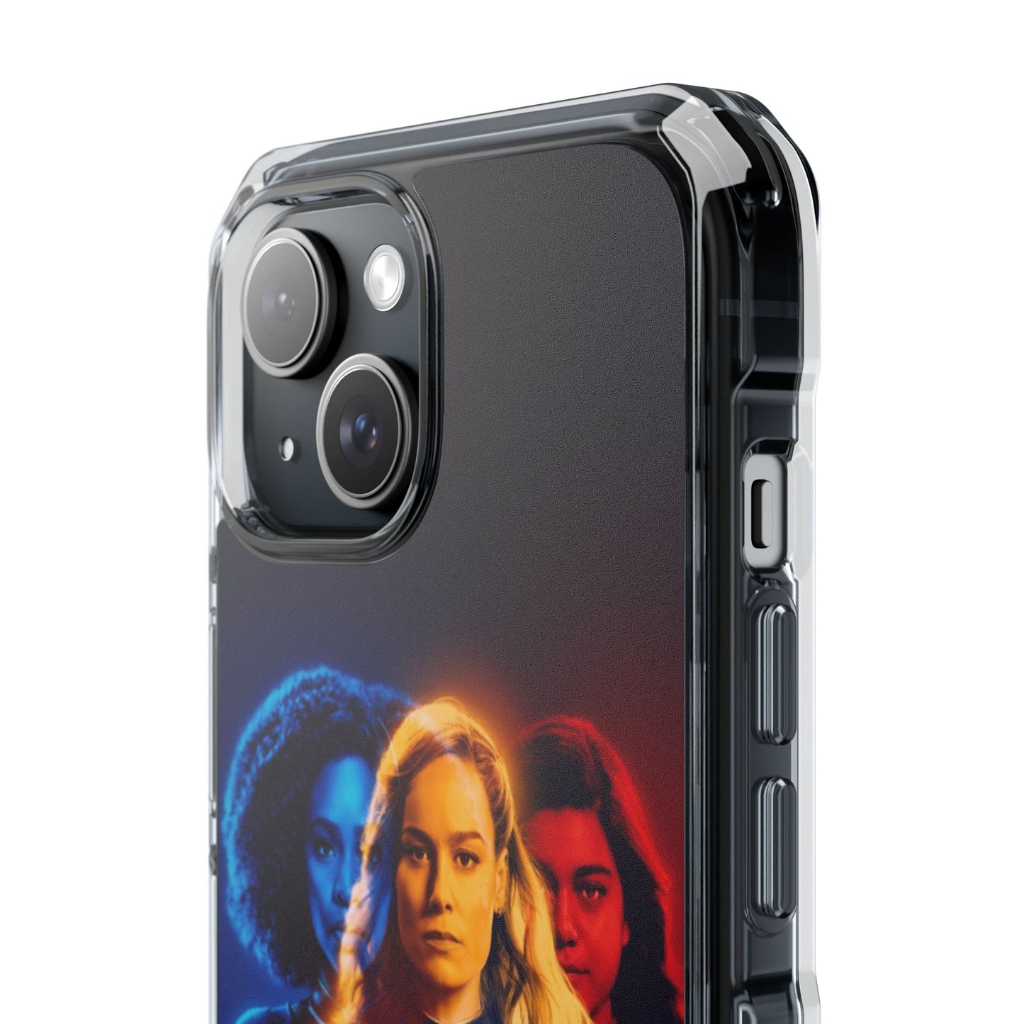 Superhero Magnetic Clear Impact Case for iPhone – Captain Marvel Design