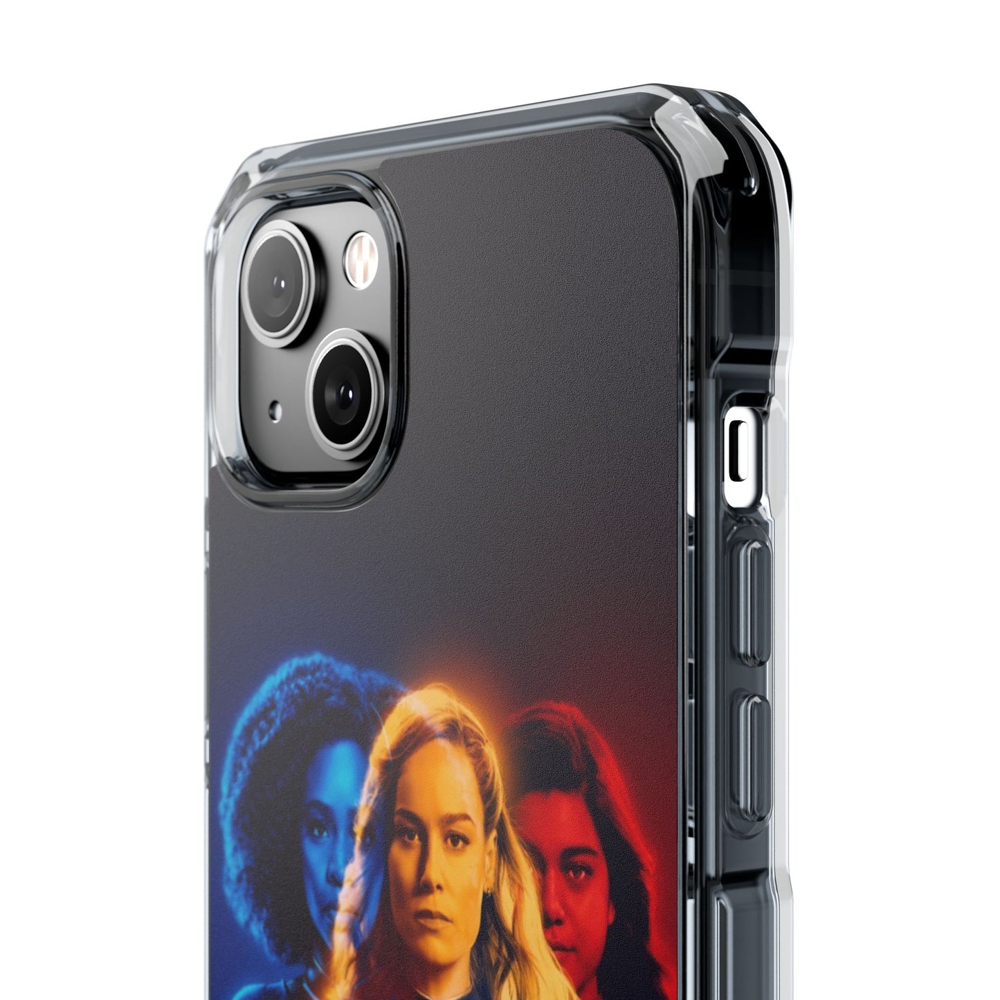 Superhero Magnetic Clear Impact Case for iPhone – Captain Marvel Design