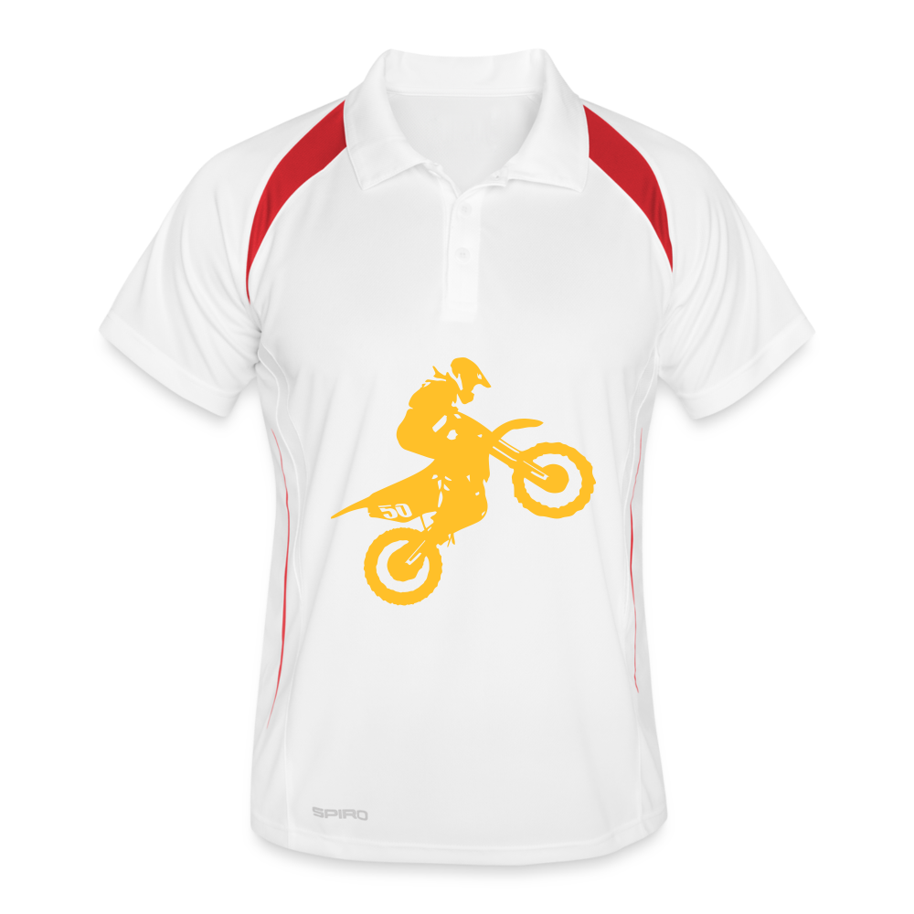 Men's Polo breathable - white/red