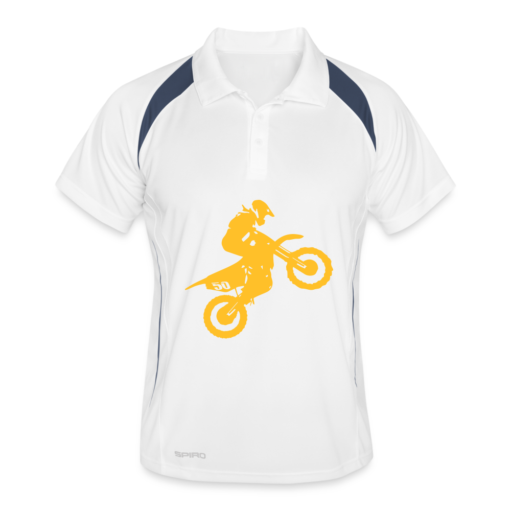 Men's Polo breathable - white/navy