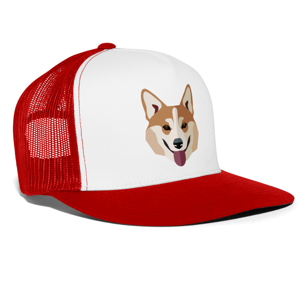 Trucker Cap - white/red