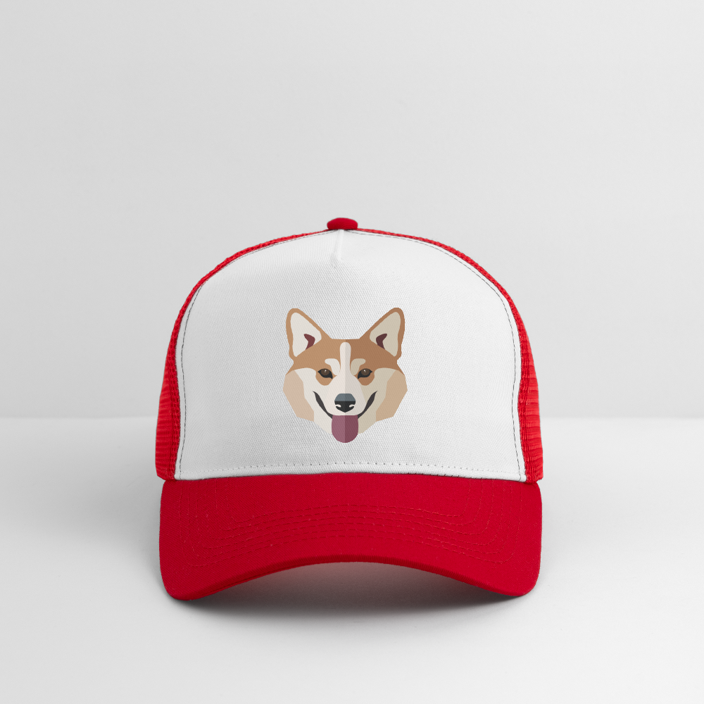 Trucker Cap - white/red