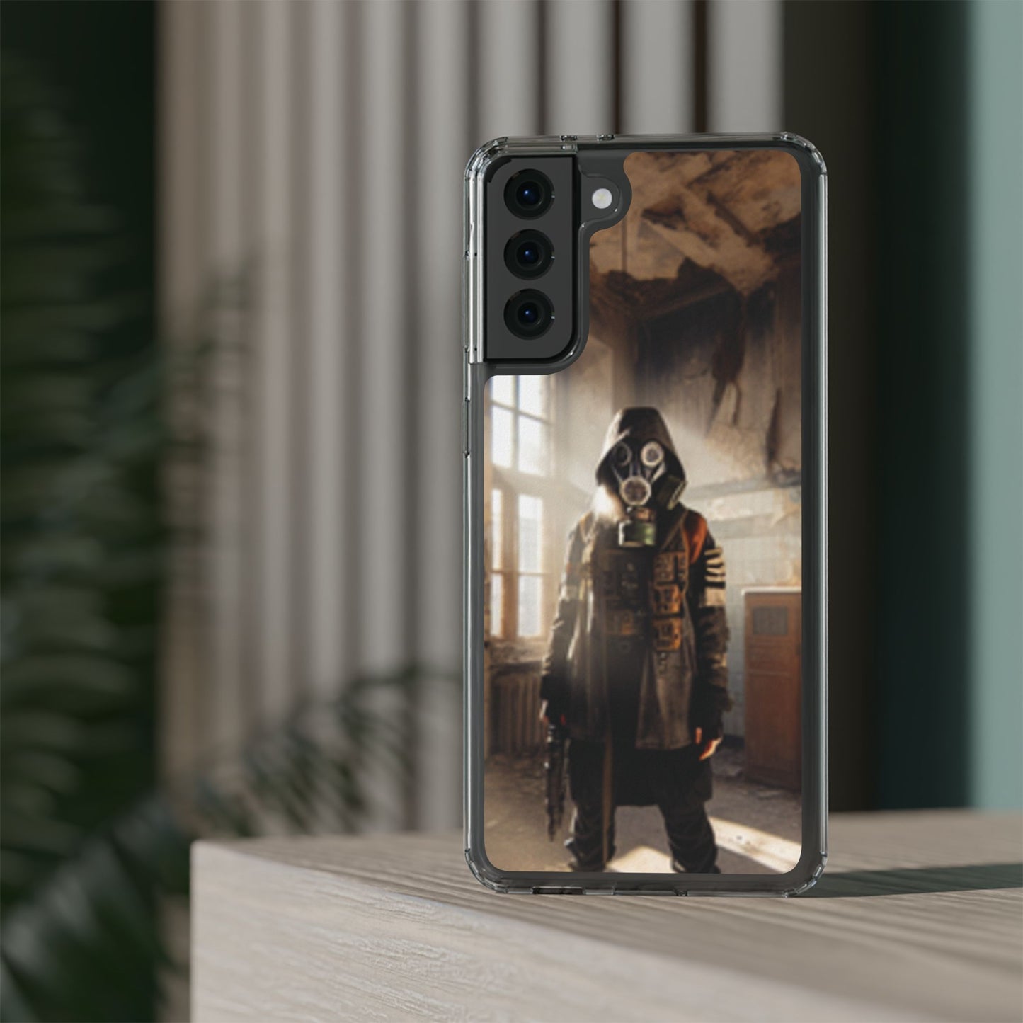 Aesthetic Clear Phone Case | Vintage Mask Design