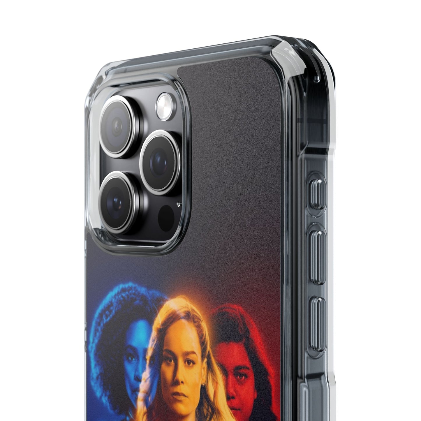 Superhero Magnetic Clear Impact Case for iPhone – Captain Marvel Design