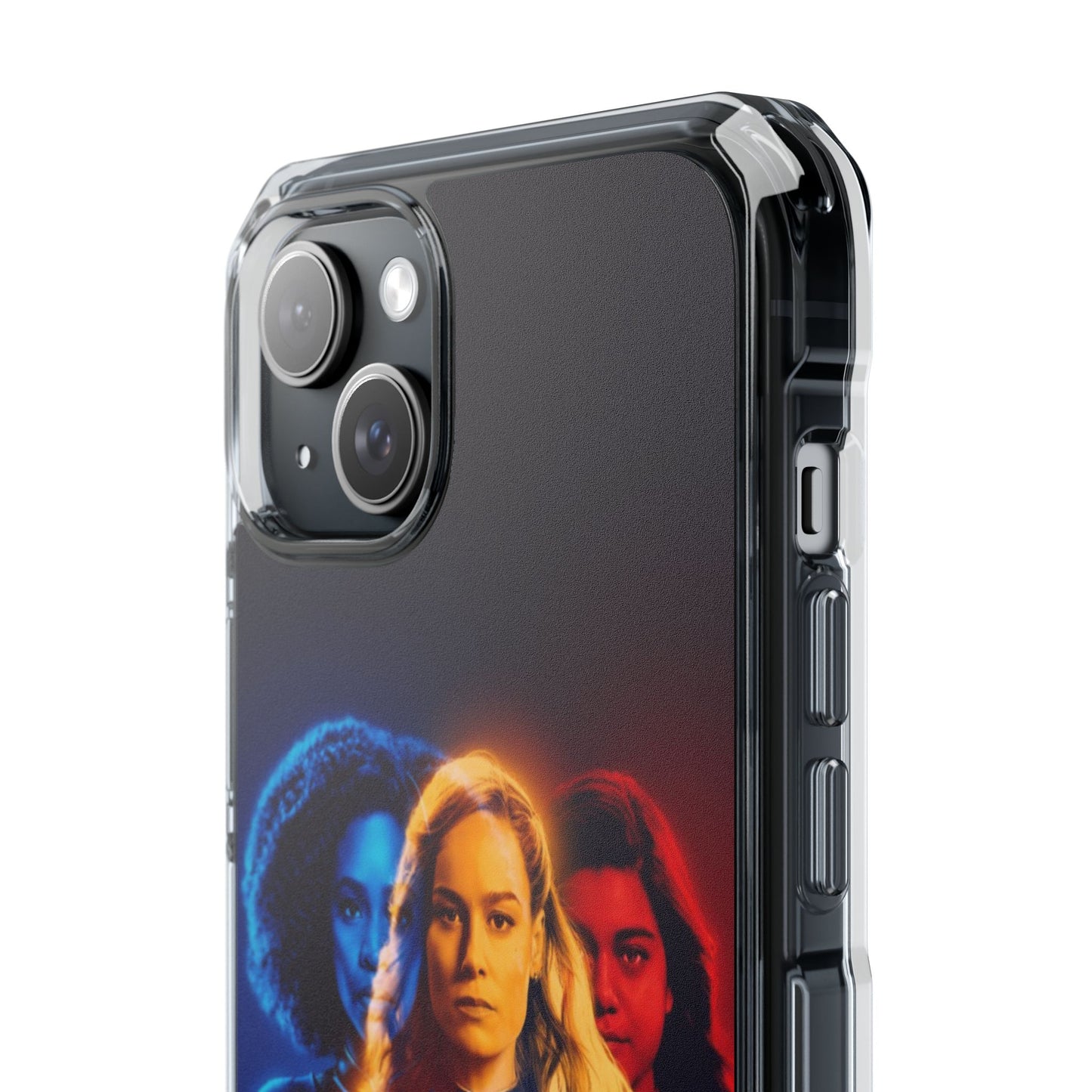 Superhero Magnetic Clear Impact Case for iPhone – Captain Marvel Design