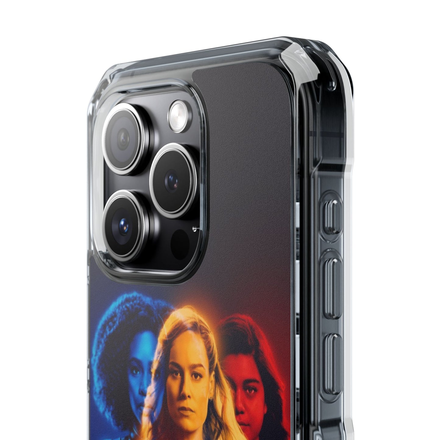 Superhero Magnetic Clear Impact Case for iPhone – Captain Marvel Design