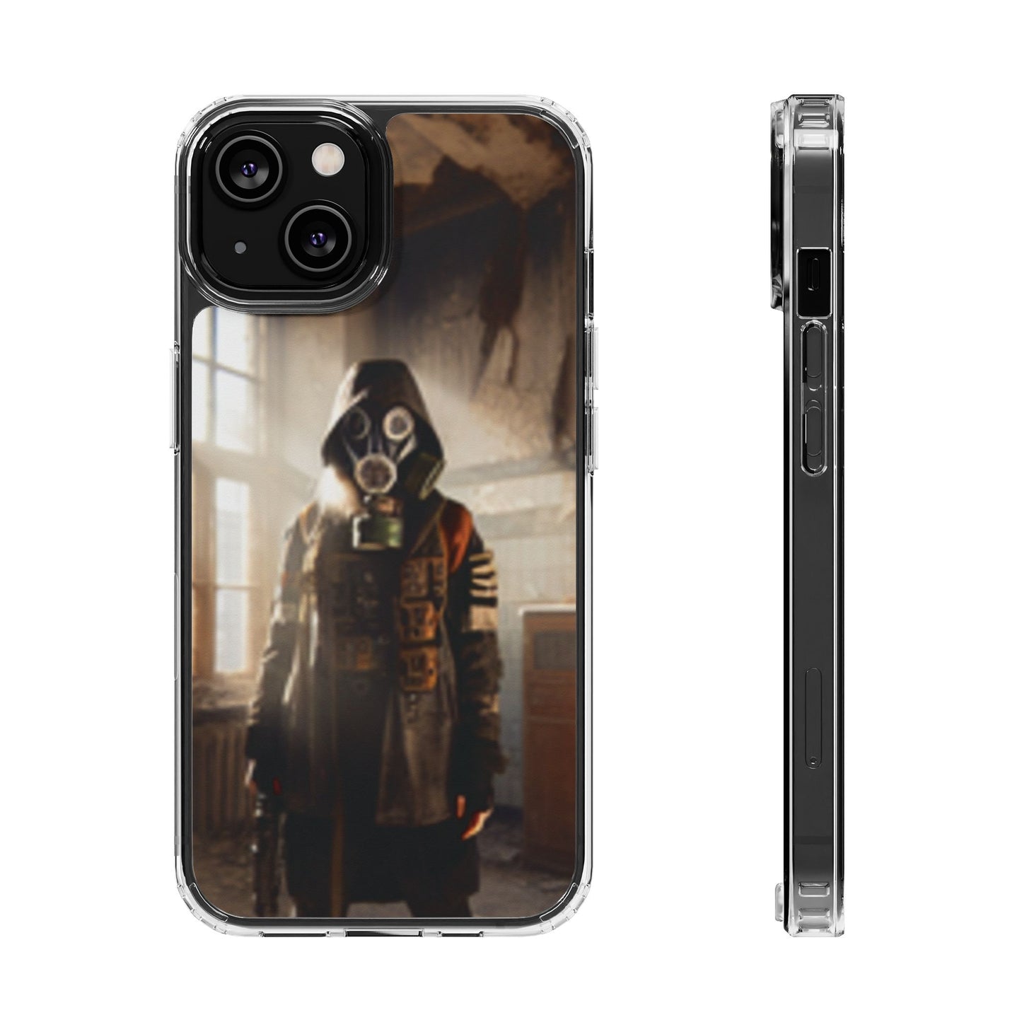 Aesthetic Clear Phone Case | Vintage Mask Design