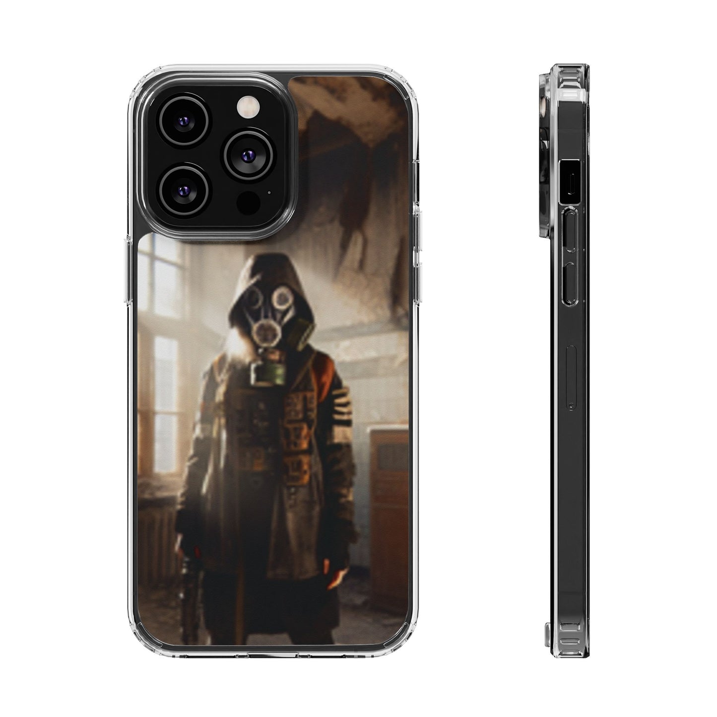 Aesthetic Clear Phone Case | Vintage Mask Design