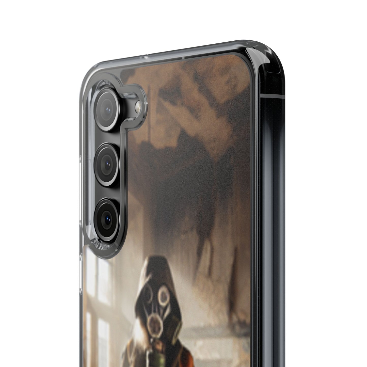 Aesthetic Clear Phone Case | Vintage Mask Design